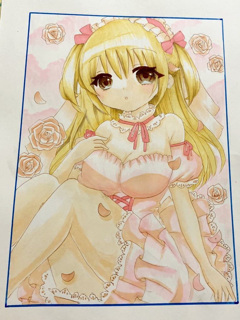ランキング入賞商品 bride(日本紫陽花)】色紙 手描きイラスト
