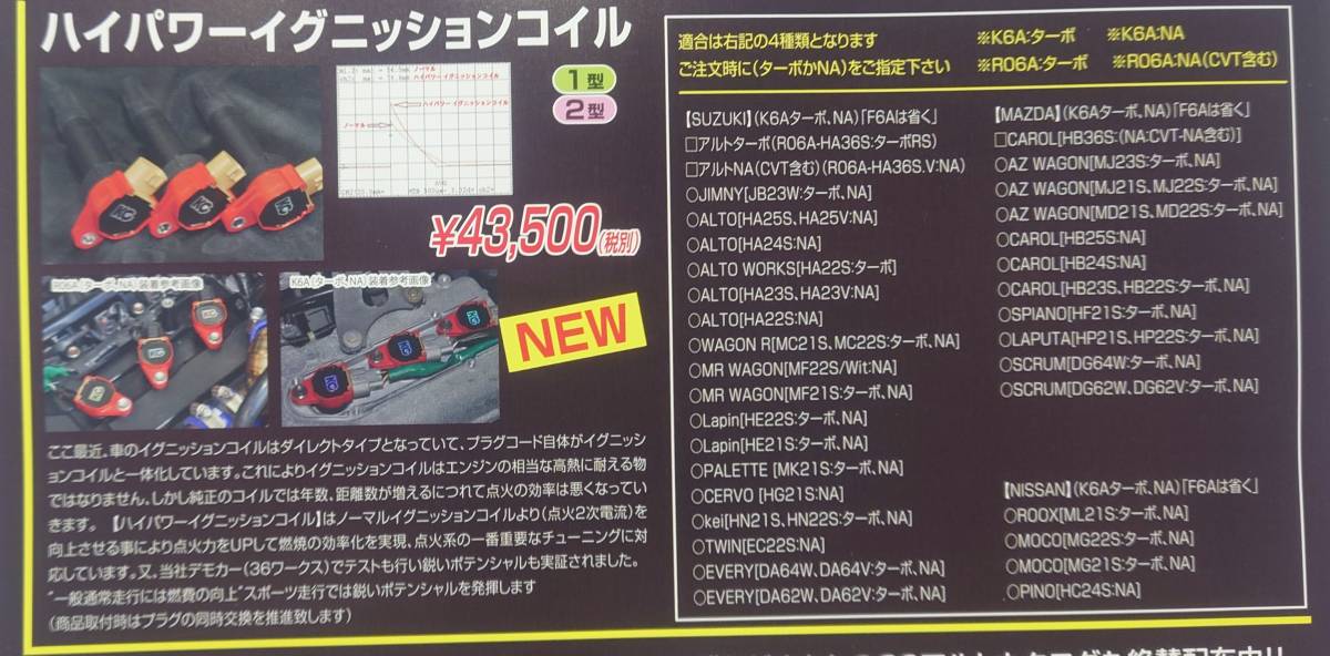 KCテクニカ エブリィ　ＮＡ車用　強化イグニッションコイル　3本セット