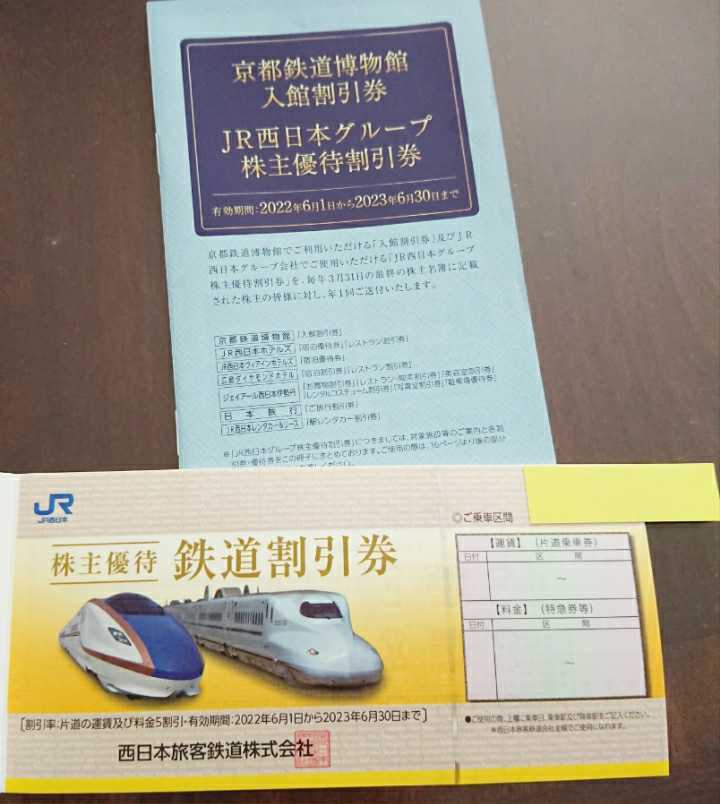 JR西日本 株主優待鉄道割引券 16枚綴り 2023.6.30 レターパックプラスにて送料無料_画像2