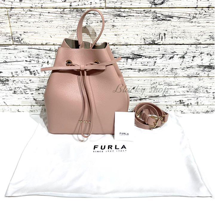 【未使用】FURLA フルラ コスタンザ ショルダー ハンドバッグ ピンク 巾着