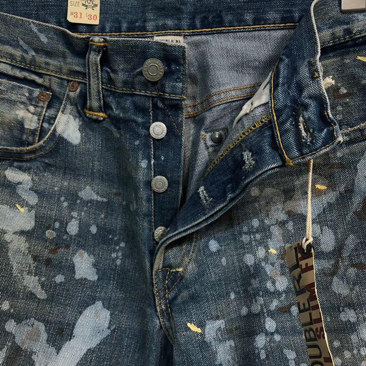 未使用】RRL ラルフローレン デニム パンツ セルヴィッジ ペイント W31