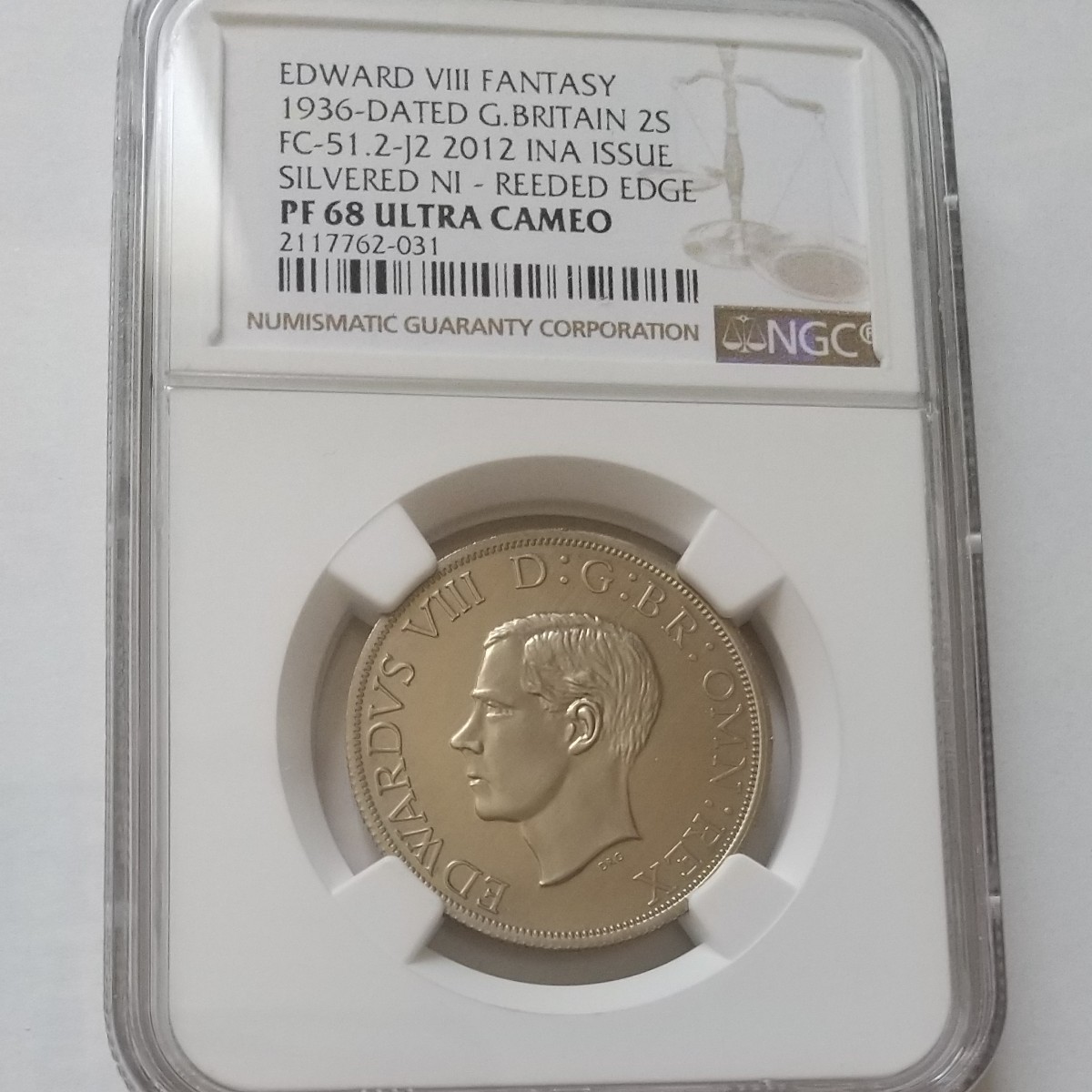 ☆レア2012(1936) エドワード8世 ブリタニア 銀メッキニッケル貨 記念