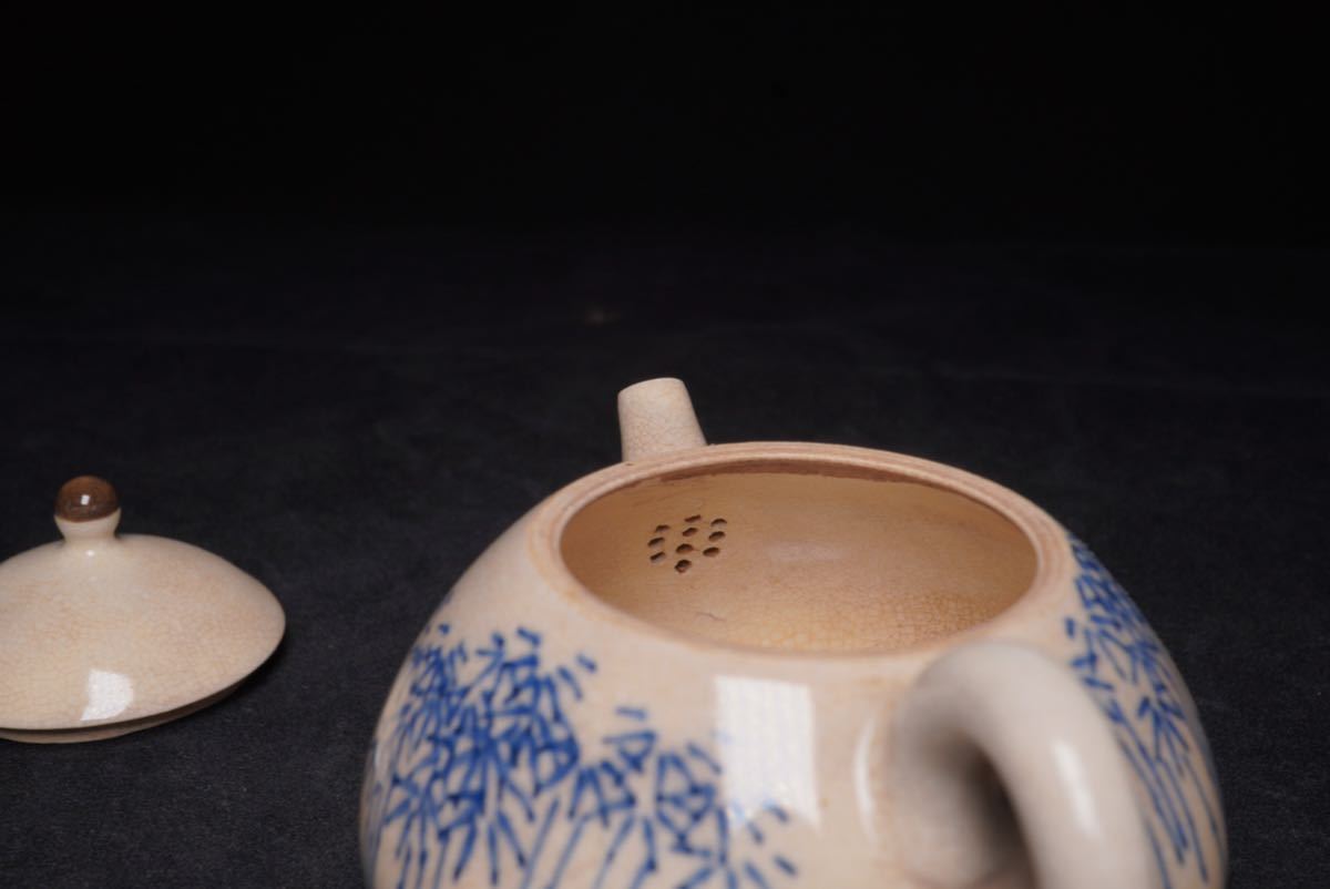 古家】京焼 伊東陶山 陶山造 急須 煎茶碗揃い5客 在銘 茶道具 煎茶