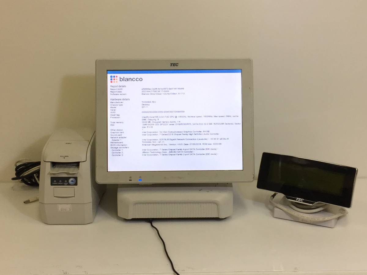 ○東芝テック QT-11 POSターミナル レジ リモートプリンタ 初期化済
