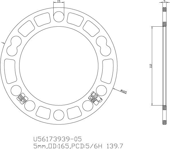 4WD用スペーサー5ミリ　5H/6Ｈ　PCD139.7　超特価2　少量ですが入荷しました。お早めによろしくお願いします。_画像5