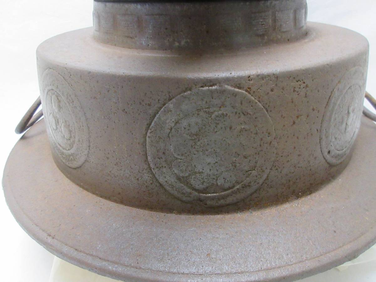 404816 【 旧家蔵出 茶道具 特大 鉄釜 茶釜 重さ約8KG 湯沸かし 404816 【 旧家蔵出 茶道具 特大 鉄釜 茶釜 重さ約8KG 湯沸かし
