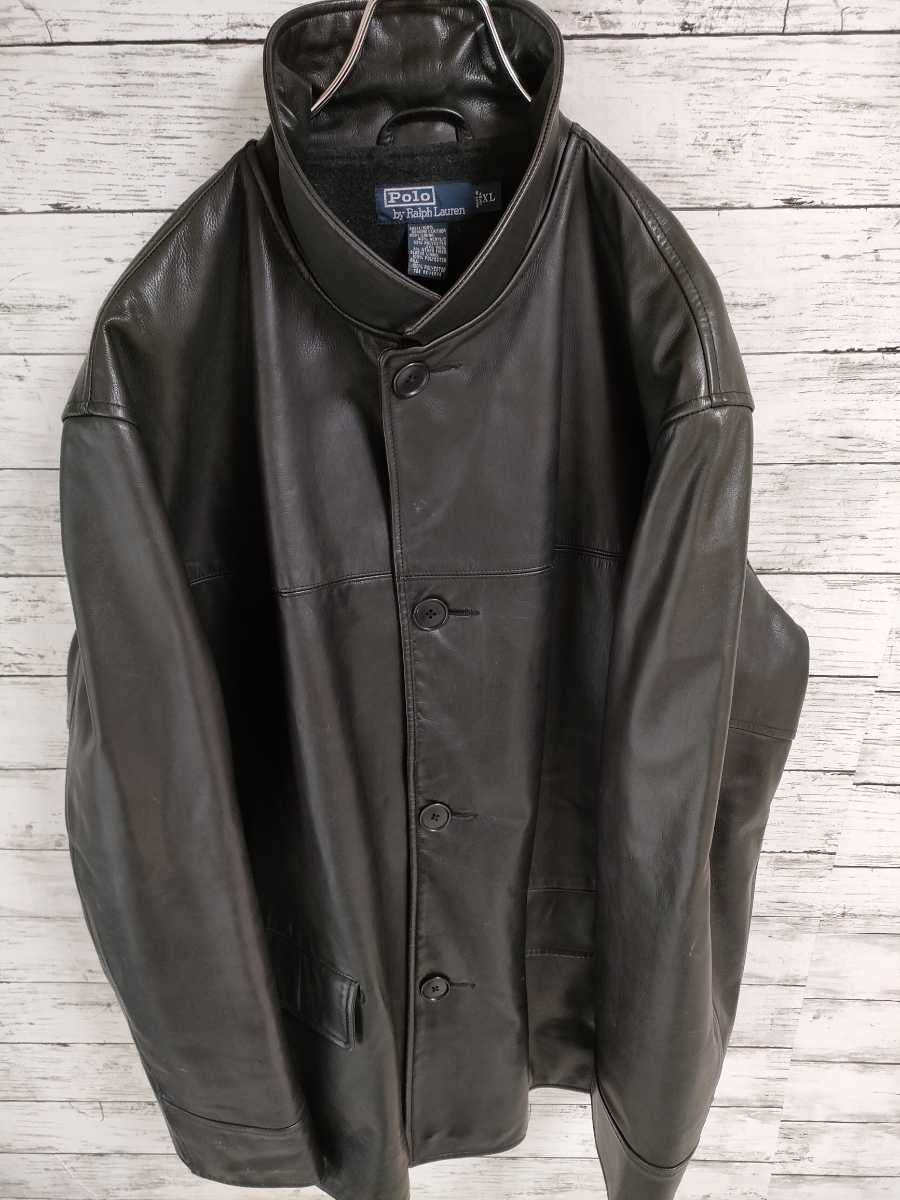 野村訓市着用 ポロラルフローレン レザージャケット カーコート