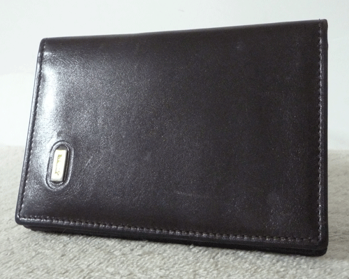  Bally BALLY leather dark brown ticket holder card-case card-case 