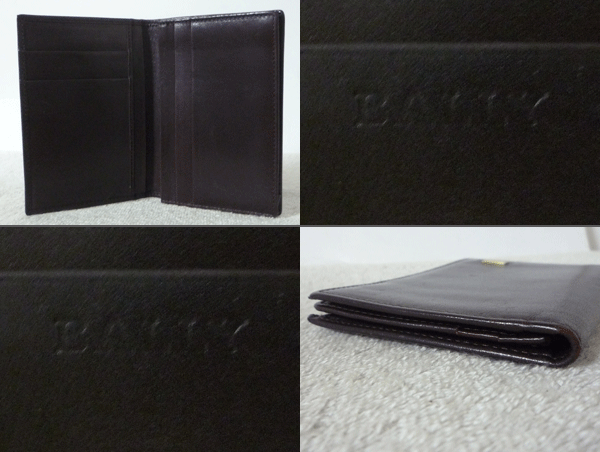 Bally BALLY leather dark brown ticket holder card-case card-case 