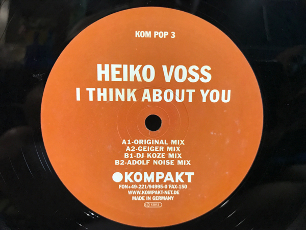 即決！Heiko Voss / I Think About You / DJ Koze / Geiger / Adolf Noise / Kompakt Popの画像3