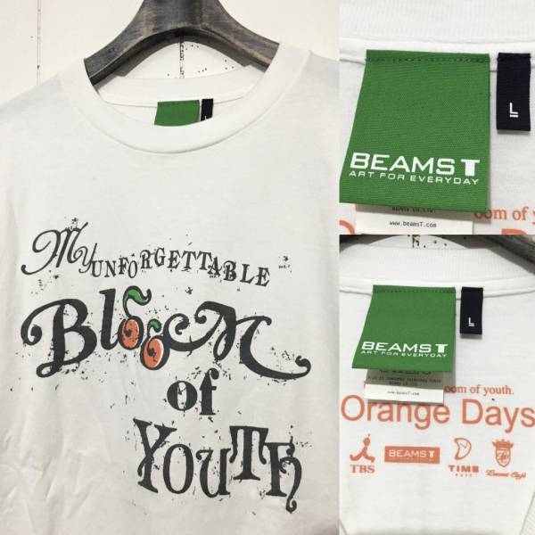 希少☆BEAMS × Orange Days L 半袖Tシャツ 白 TBS ドラマ ビームス BeamsT カットソー コラボ_画像3