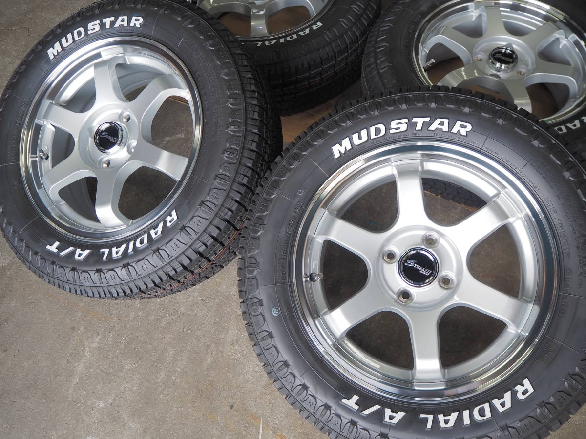 ☆マッドスター☆175/65R15 6.5J+38 4H100 新品 人気 ホワイト ☆マッドスター☆175/65R15 6.5J+38 4H100 新品 人気 ホワイト
