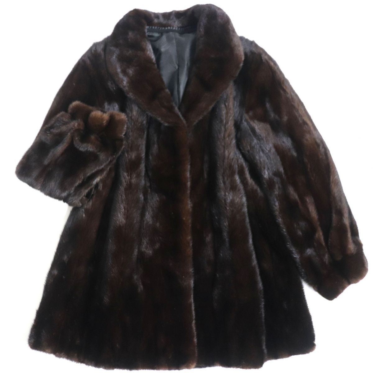 79%以上節約 極美品 MINK ミンク 逆毛 裏地刺繍入り 本毛皮コート