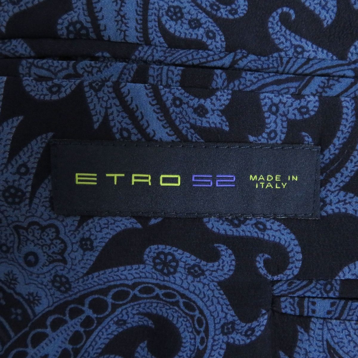 未使用品□ETRO/エトロ ストライプ/ペイズリー柄 裏地シルク100
