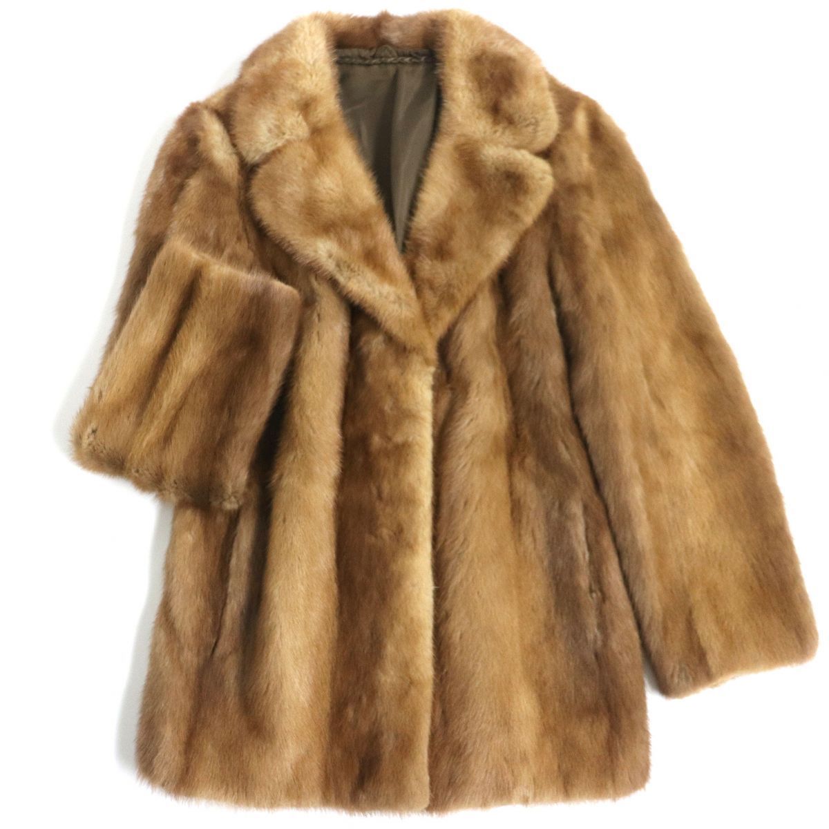 フラワープリント 毛並み極美品▽MINK パステルミンク 本毛皮コート