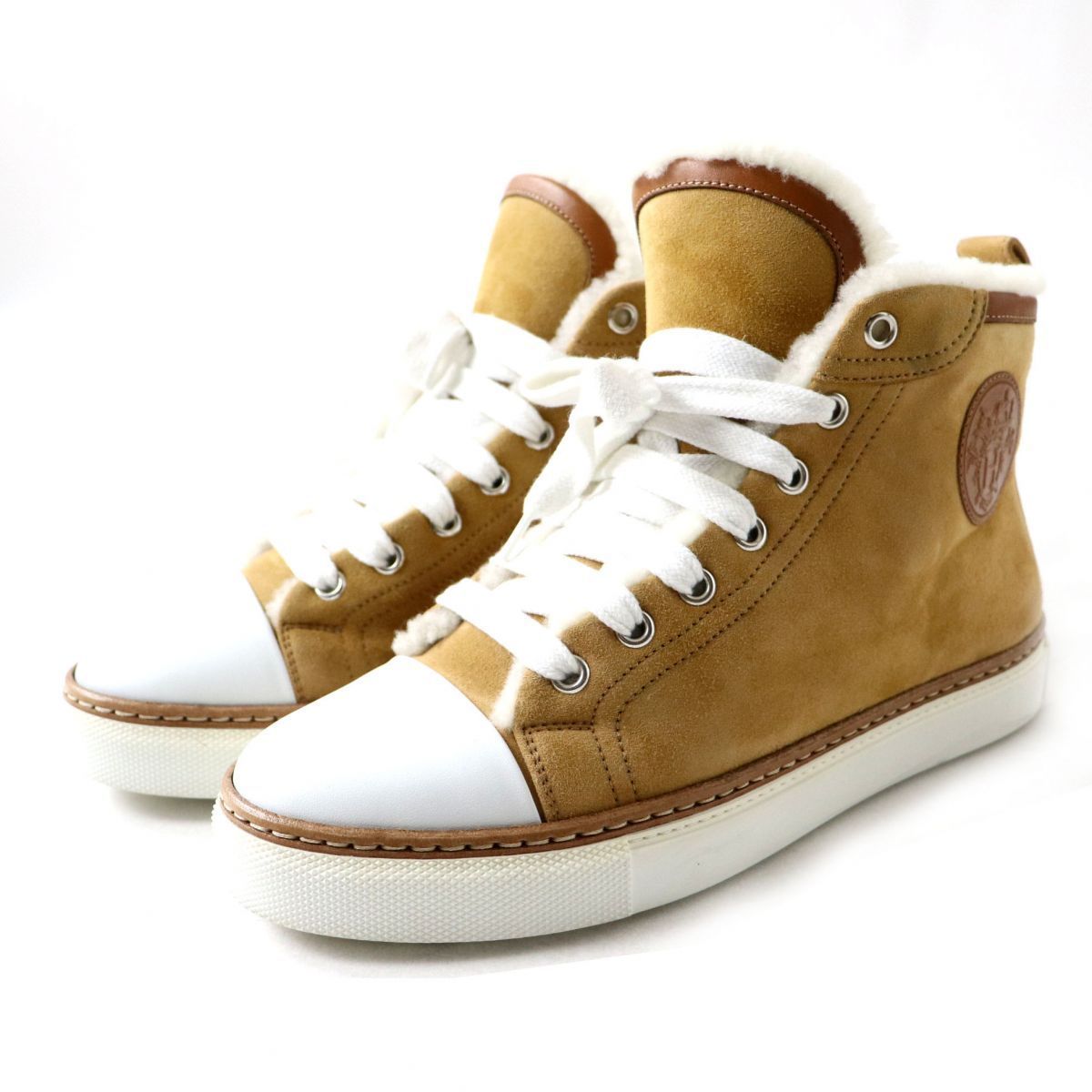美品◎イタリア製 HERMES エルメス JIMMY ジミー レディース ロゴ付き