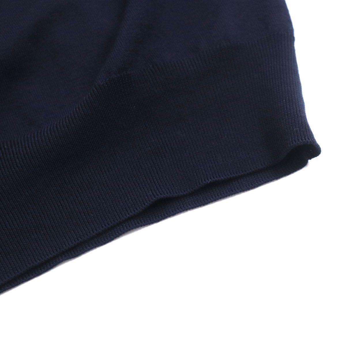極美品▽HERMES エルメス クルーネック ホースモチーフ ウール100％ 長袖 ニット/セーター ネイビー×ブラック L イタリア製 メンズ 