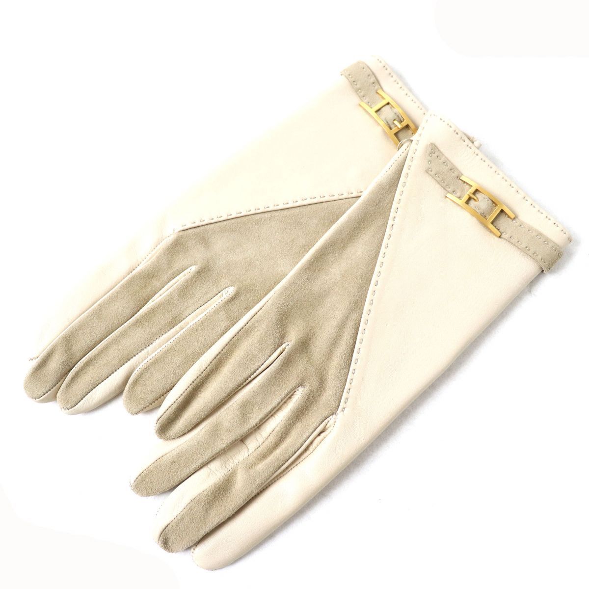 未使用品△HERMES エルメス レディース アピ金具 レザー×スウェード