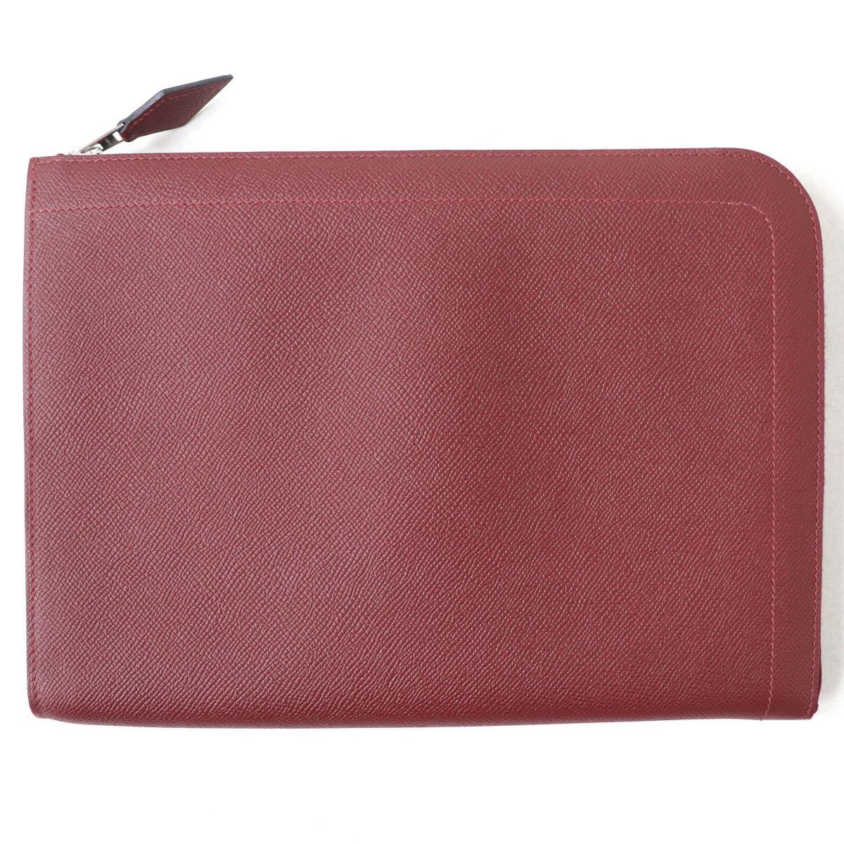 100%品質 極美品△HERMES 定価216,000円 仏製 ルージュアッシュ L字