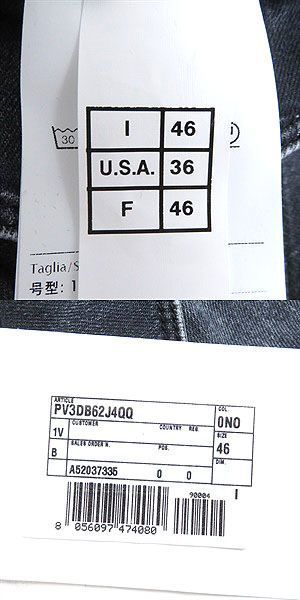 未使用品□VALENTINO/ヴァレンティノ　ウォッシュ加工　スナップボタン　ロングスリーブ　ブラックデニムシャツ　46　イタリア製　正規品_画像5