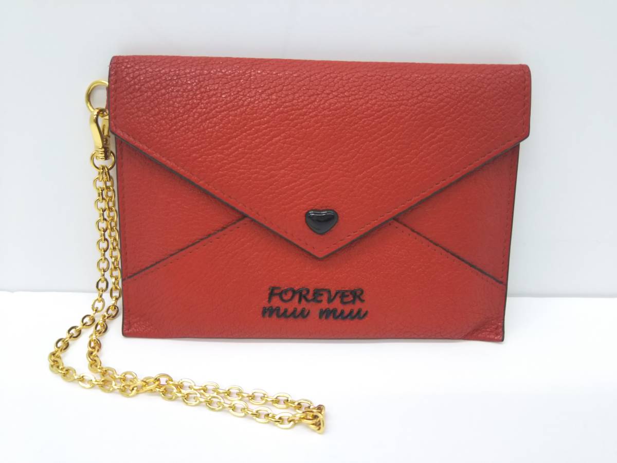 MIU MIU マドラスフォーエバー 5MF01F レザー ポーチ 赤 - reintegro.ar