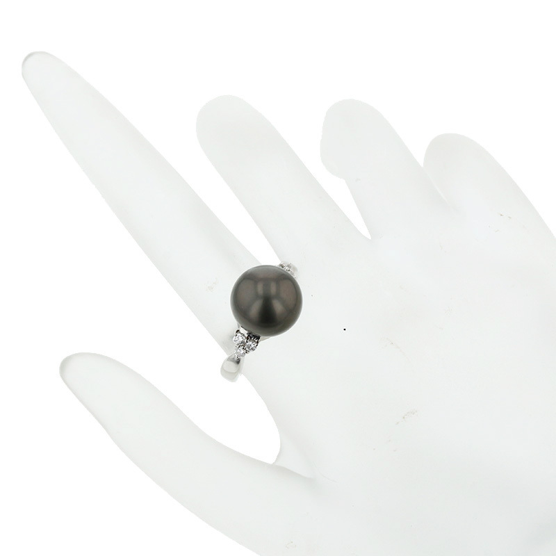 Pt900 プラチナ パール11.2mm ダイヤ0.16ct リング 指輪 レディース 13