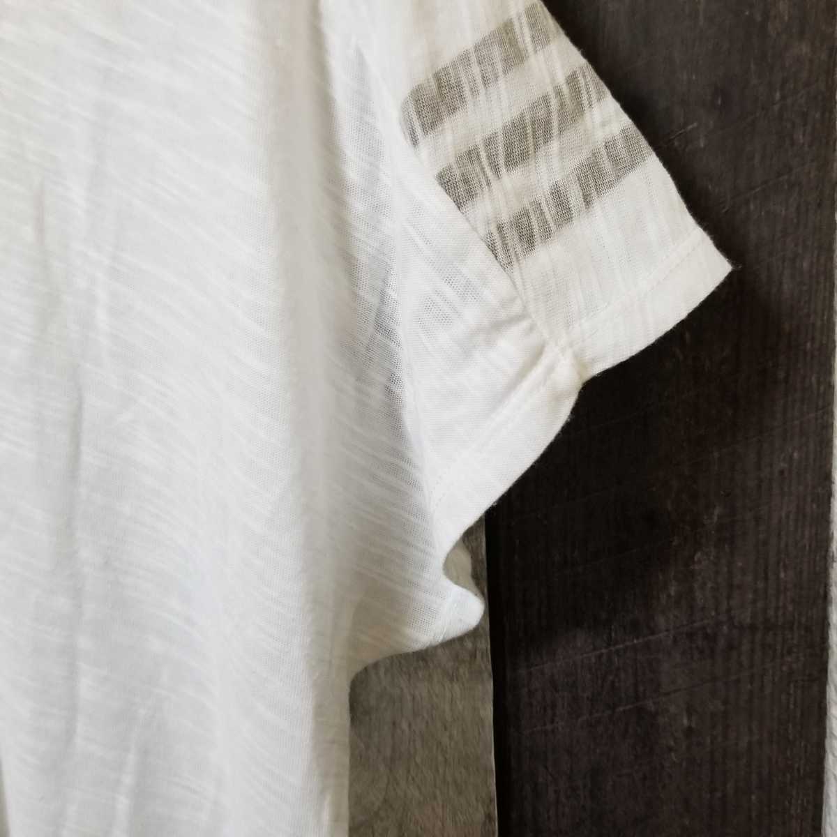 adidas　アディダス　半袖　Tシャツ　ワイド　Lサイズ　幅広　薄手　3本ライン　ホワイト系　レディース_画像3