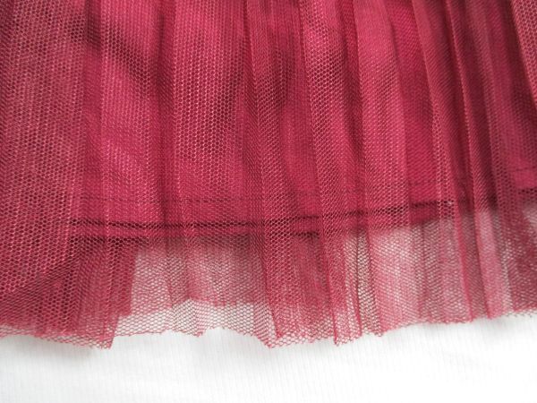 BE247[UNIQLO* Uniqlo ] подкладка стрейч chu-ru юбка в складку женщина . темно-красный 120