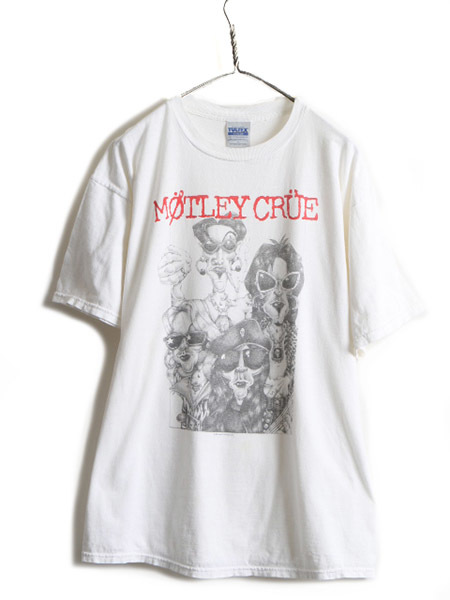 90s 大きいサイズ XL ☆ Motley Crue プリント 半袖 Tシャツ ( メンズ