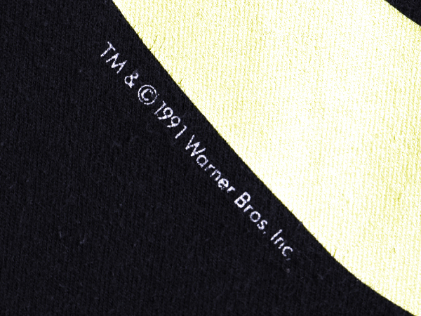 90s USA製 ■ ワーナー タズマニアンデビル プリント 半袖 Tシャツ ( メンズ レディース L ) 古着 90年代 オールド ルーニー テューンズ 黒_画像4
