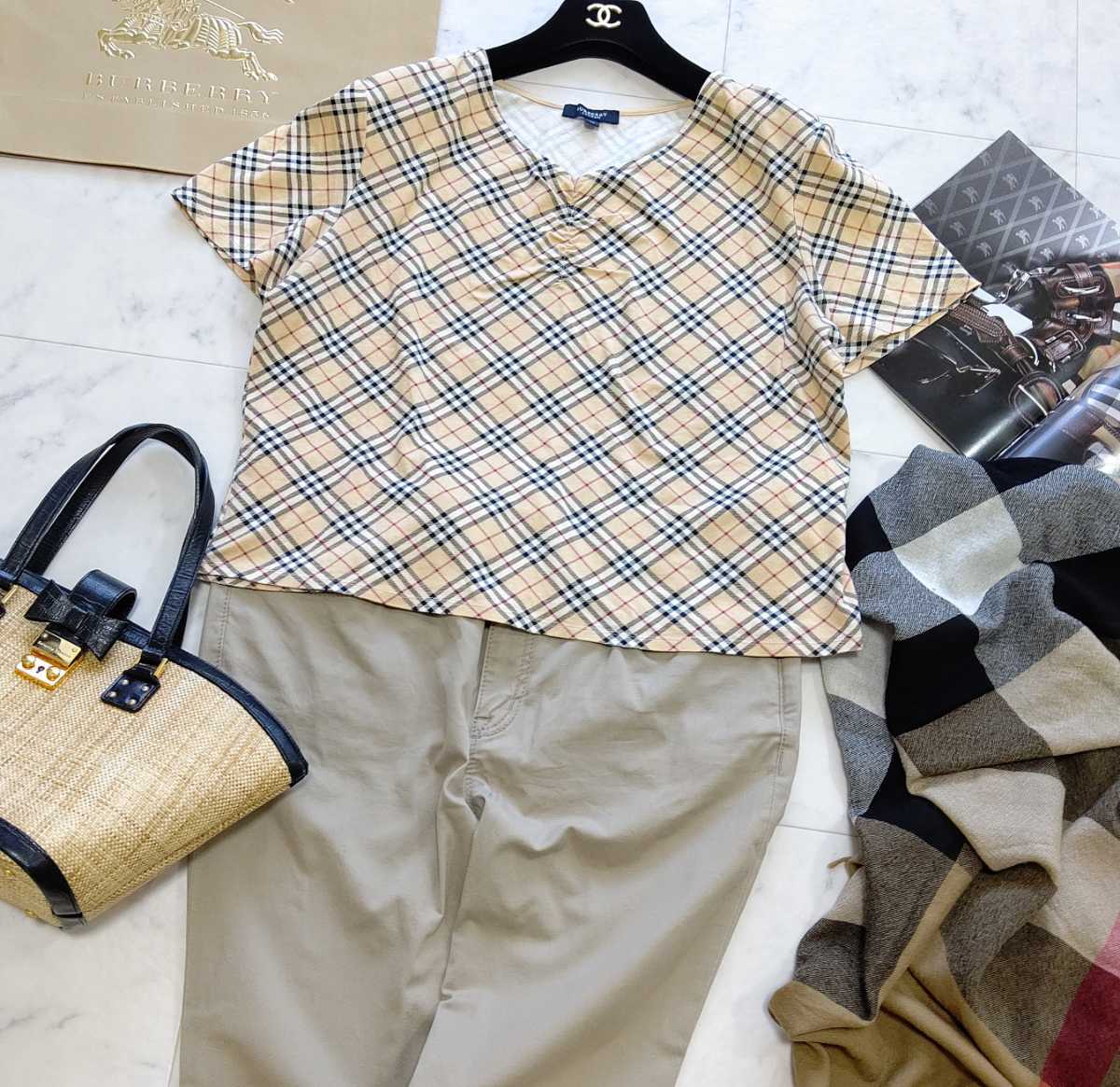 大きいサイズ 美品 BURBERRY バーバリーロンドン カットソー&パンツ