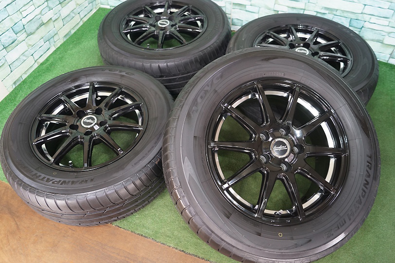 美品★ Manaray EuroSpeed 6.5J+38 5H114.3★TOYO Tranpath mpZ 215/65R16 アルファード ヴェルファイア エルグランド エクストレイル 等_画像1