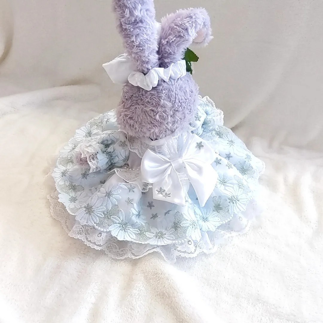 894.ステラルーコスチューム☆SSサイズ用☆パペットサイズ用☆水色お花