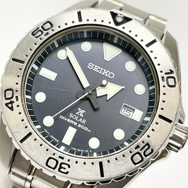 【中古】セイコー 腕時計 メンズ V157-BN0 ダイバー クオーツ アナログ ステンレス 黒 SEIKO 11004112_画像2