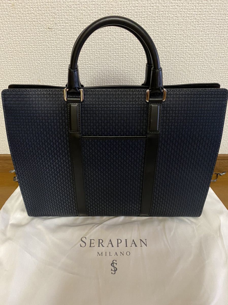新品 SERAPIAN セラピアン イタリア製 Sロゴ ブリーフ ビジネスバッグ