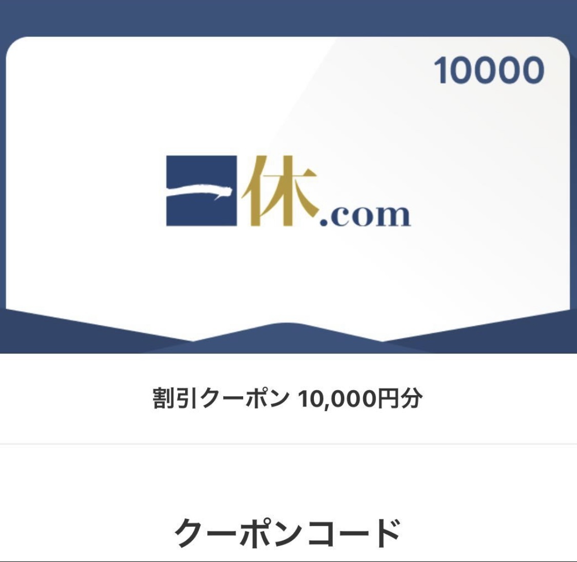 一休.com クーポンコード　クーポン　割引券　無料券　引換券　10000円分　割引クーポン　旅行券　レストランには使えません。_画像1