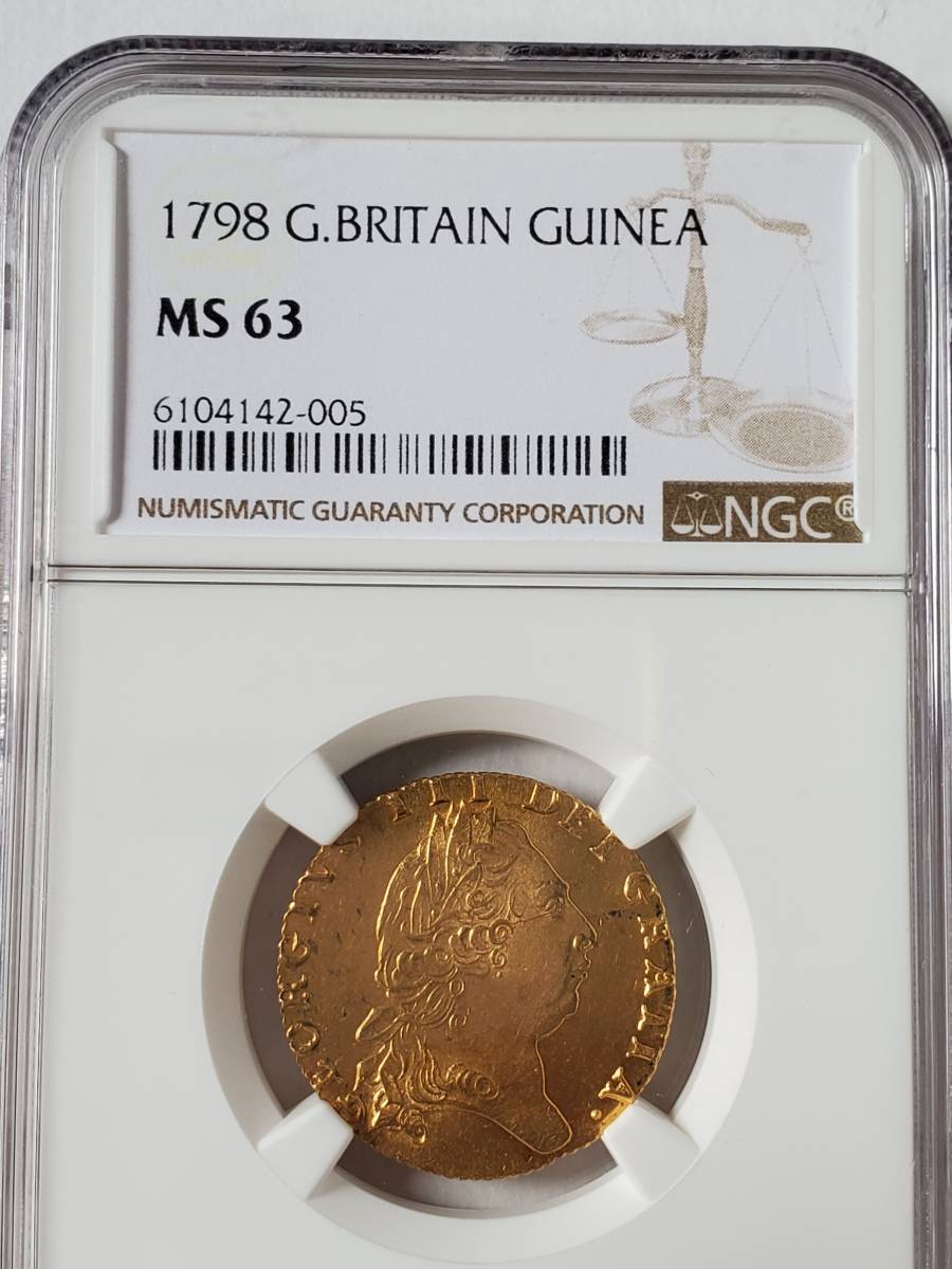 △希少△ 1798 金貨 イギリス ジョージ3世 ギニー MS63