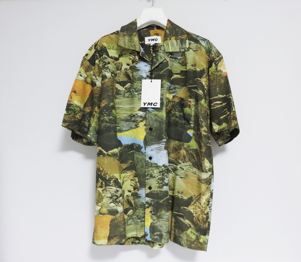 送料無料 新品 YMC Mitchum Landscape Shirt S ワイエムシー 総柄 開襟 シャツ You Must Create_画像1