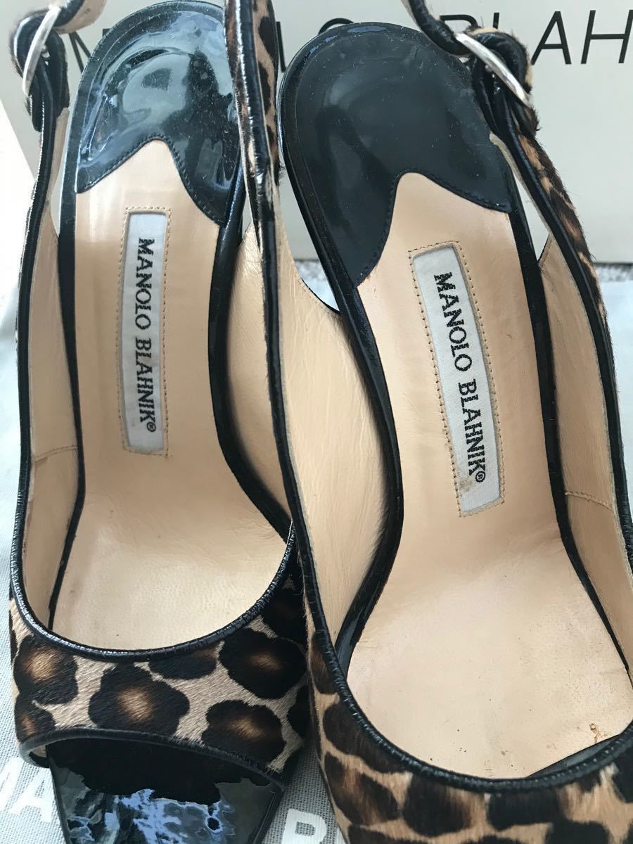 楽ギフ_包装」 MANOLO BLAHNIK マノロブラニク レオパードサンダル