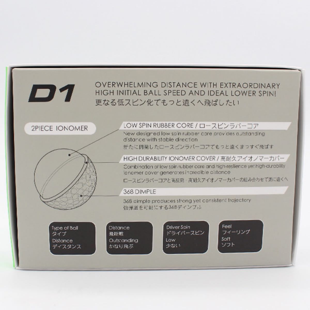D1 2022年モデル 5ダース60個 グリーン 緑 本間ゴルフ HONMA ホンマ ゴルフ ゴルフボール BT2201 ホンマD1ゴルフボール 2022年モデルグリーン2ダース