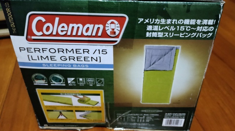 COLEMAN （コールマン） キャンプ用品 スリーピングバッグ 寝袋 封筒型 パフォーマー/15 ライムグリーン