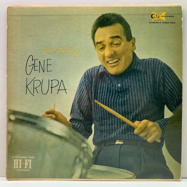 良好!! Clef オリジナル MONO 黒ツヤ 深溝 GENE KRUPA The Exciting 〜 (Clef MG C-687) w/ Charlie Shavers, Ben Webster, Willie Smith_画像1