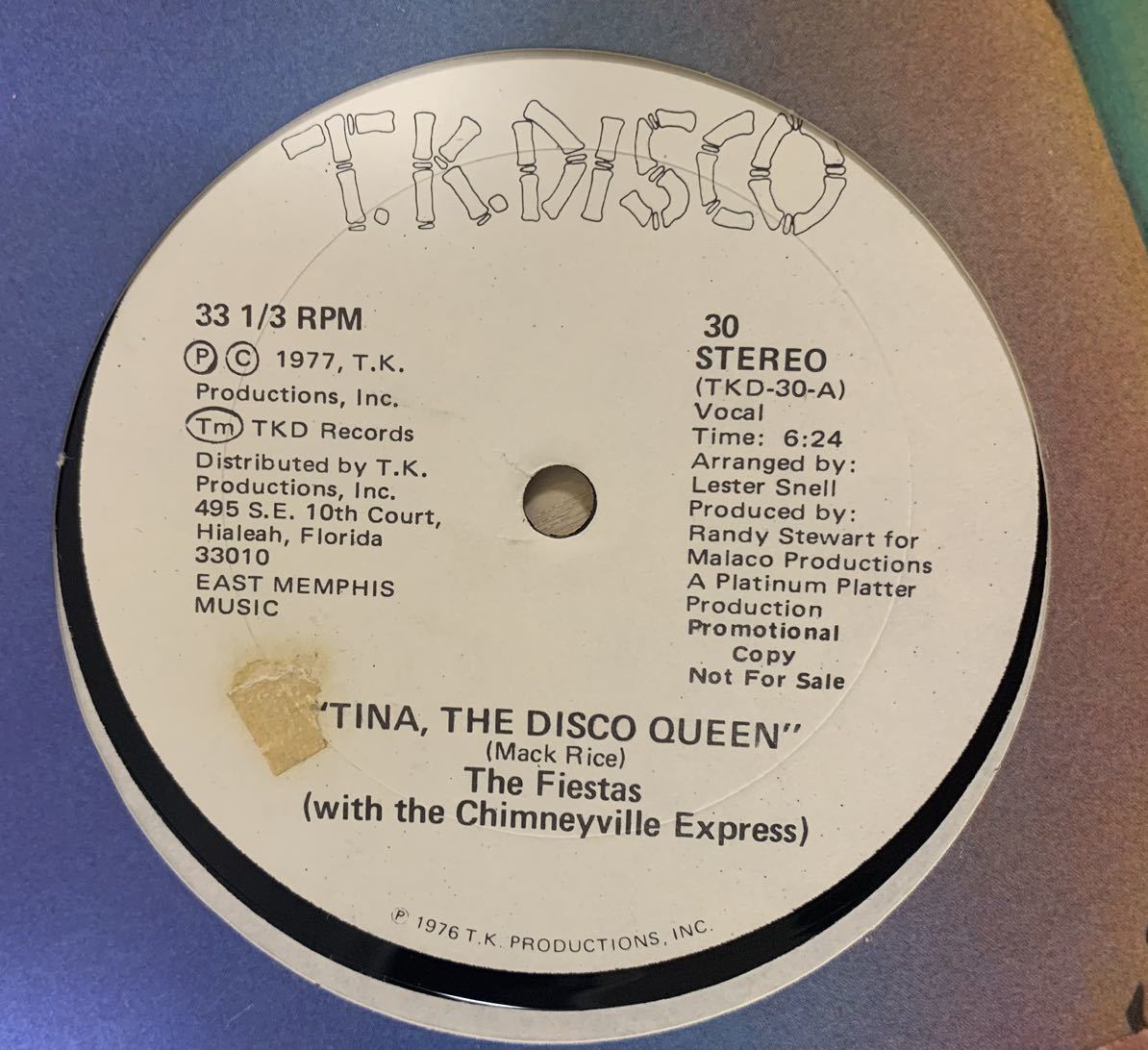 12inch TINA THE DISCO QUEEN/THE FIESTAS *TK DISCO オリジナル盤 1977 T.K.DISCO アナログ盤 レコード_画像4