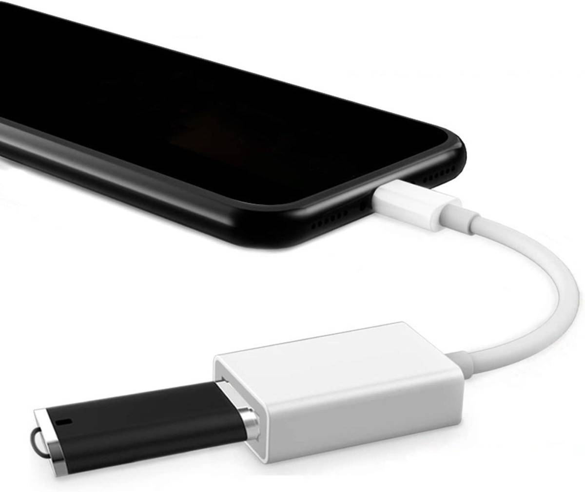 USB変換 アダプタ iphone &ipad兼容 OTG ケーブル カメラ USBメモリ 写真やビデオやデータを双方向伝送 MI_画像1