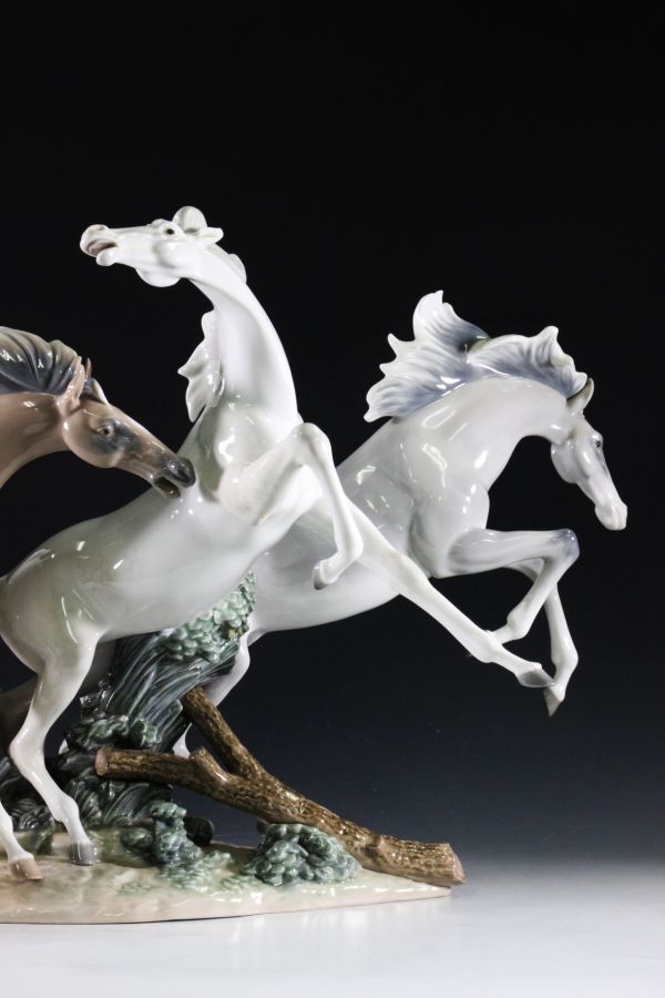 LLADRO リヤドロ「飛翔」馬 3頭 フィギュリン 置物 特大69cm コレクター放出品[45155qwt]_画像4