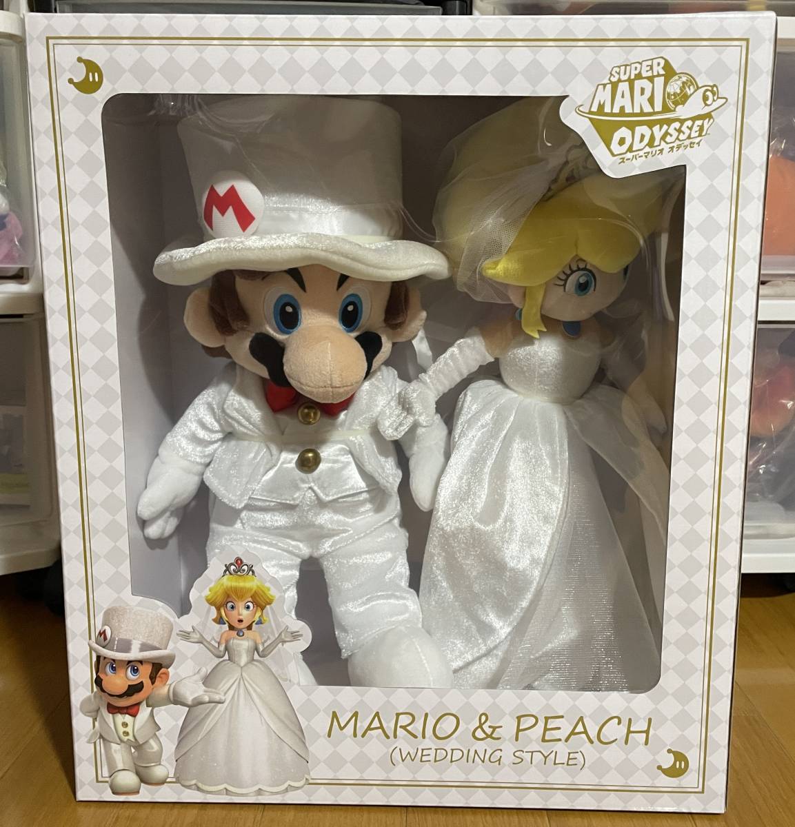 新品　未開封　未使用　スーパーマリオ　ぬいぐるみ　ウェディング　オデッセイ　マリオ　ピーチ　2体セット　結婚式