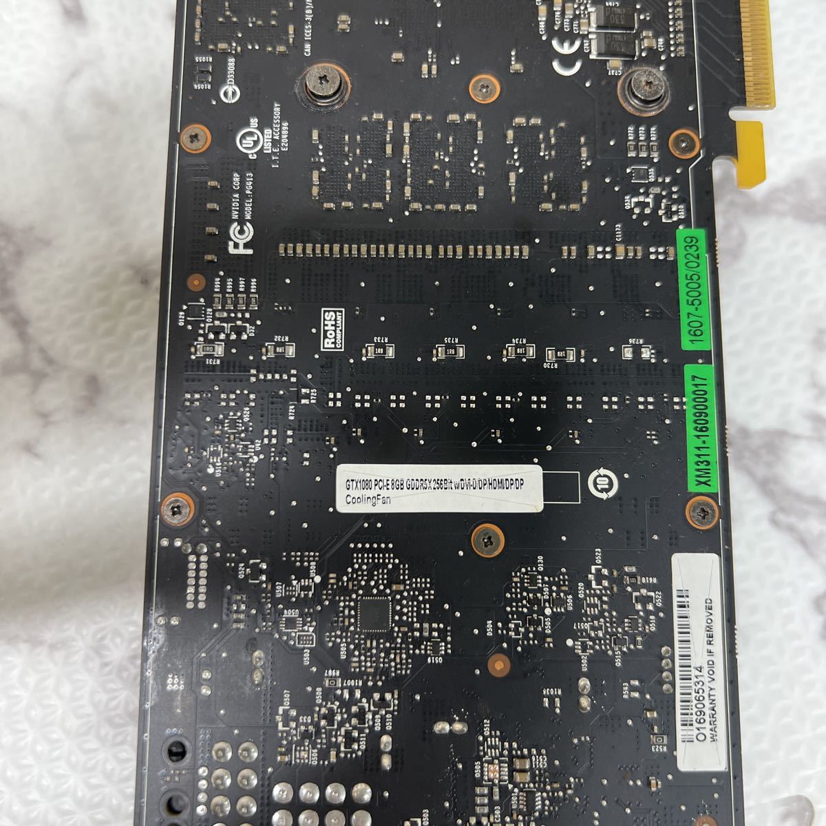 GGA83-22 激安 グラフィックボード NVIDIA GTX1080 PCI-E 8GB GDDR5X 256Bit 認識.画像出力のみ確認 同梱可能 6