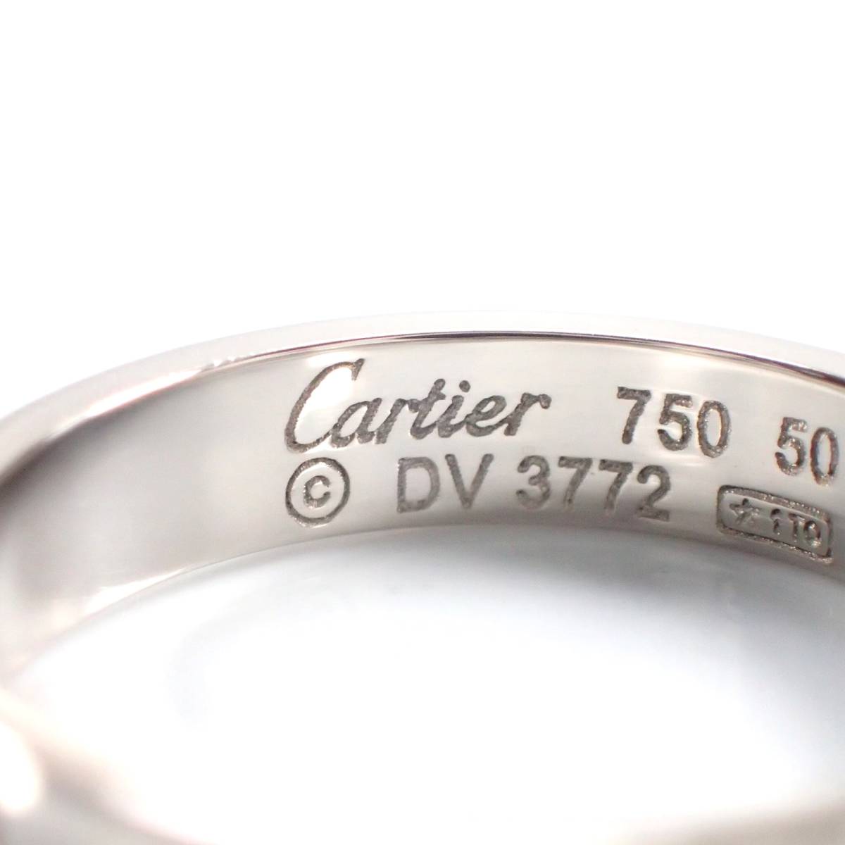 保証書有 カルティエ Cartier K18WG ミニラブリング 50号