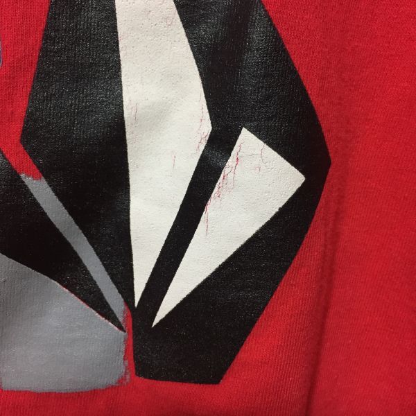 希少 90's ボルコム VOLCOM ロゴ プリント メンズ 半袖 Tシャツ Lサイズ 赤 ヴィンテージ USA 古着_画像9