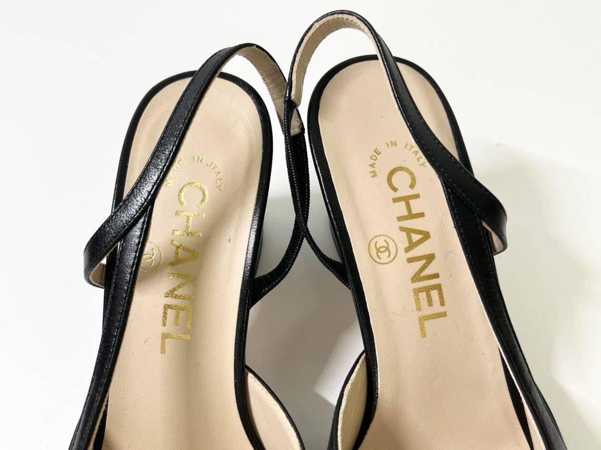 CHANEL シャネル バックストラップパンプス サイズ36 箱・保存袋付き